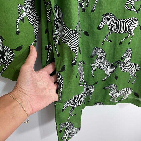 Kate Spade Zebra Print Green Tunic Top Cover Up Womens L Bitter Greens Nwt - Picture 4 of 11